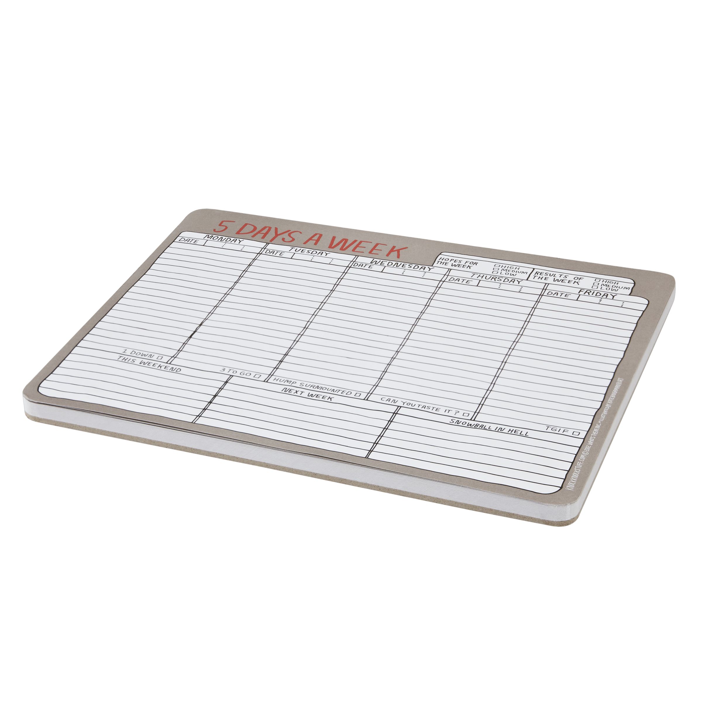 Knock Knock Mouse Pad 5 Day Notepad At John Lewis Partners