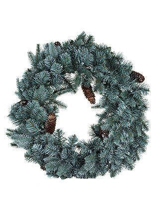 John Lewis Pre-Lit Pine Wreath, 60cm