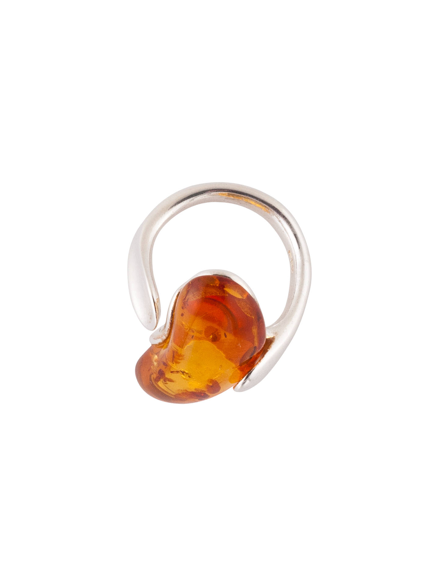 Be-Jewelled Kidney Amber Ring, Size N, Cognac at John Lewis & Partners