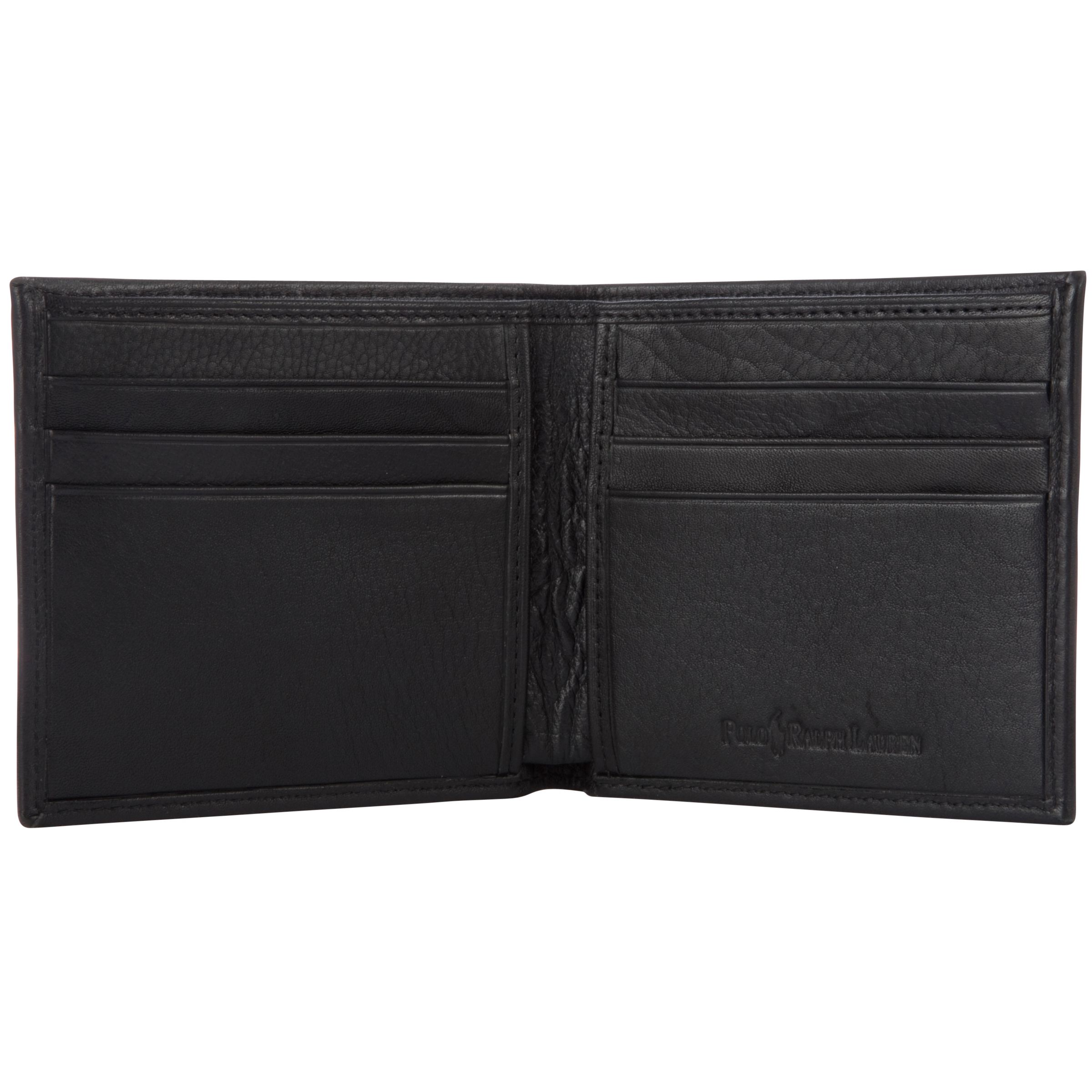 Polo Ralph Lauren Pebble Grain Leather Wallet, Black at John Lewis ...