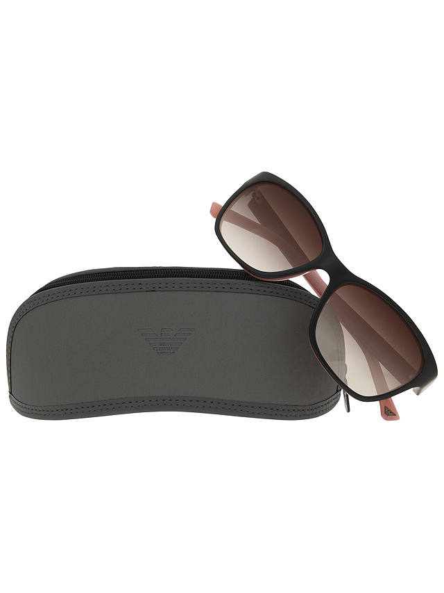Emporio Armani EA4004 Square Sunglasses, Black/Opal Pink