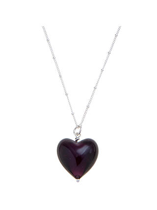 Martick Murano Glass Heart Pendant Necklace