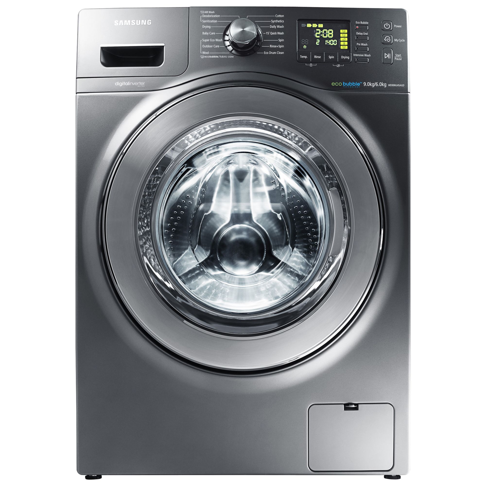 Samsung Wd906u4sagd Washer Dryer 9kg Wash 6kg Dry Load A Energy Rating 1400rpm Spin Inox
