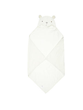 John Lewis & Partners Bear Baby Hooded Towel, Neutral