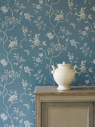 Colefax and Fowler Delancy Wallpaper, Blue, 07128/03