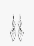 Kit Heath Sterling Silver Flourish Drop Earrings