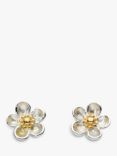 Kit Heath Budding Blossom Sterling Silver Stud Earrings, Silver / Gold