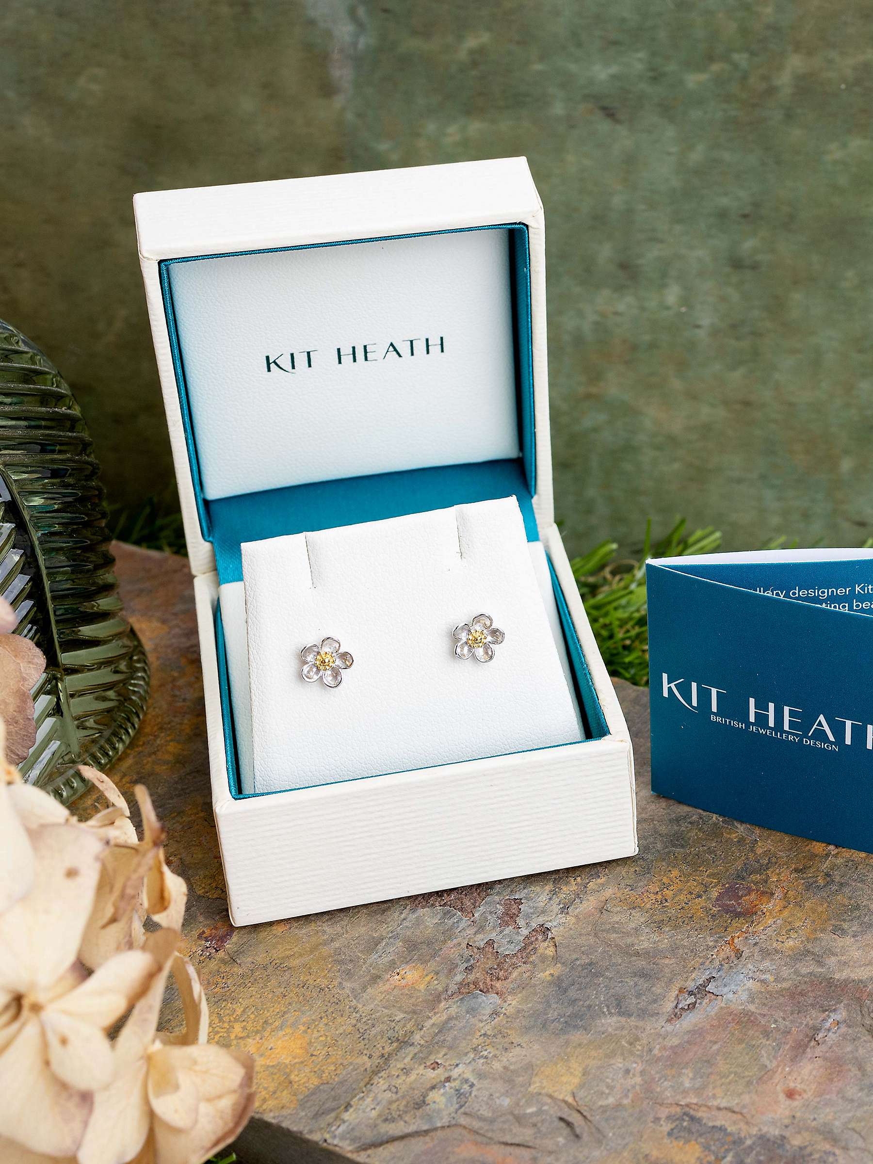 Buy Kit Heath Budding Blossom Sterling Silver Stud Earrings, Silver / Gold Online at johnlewis.com