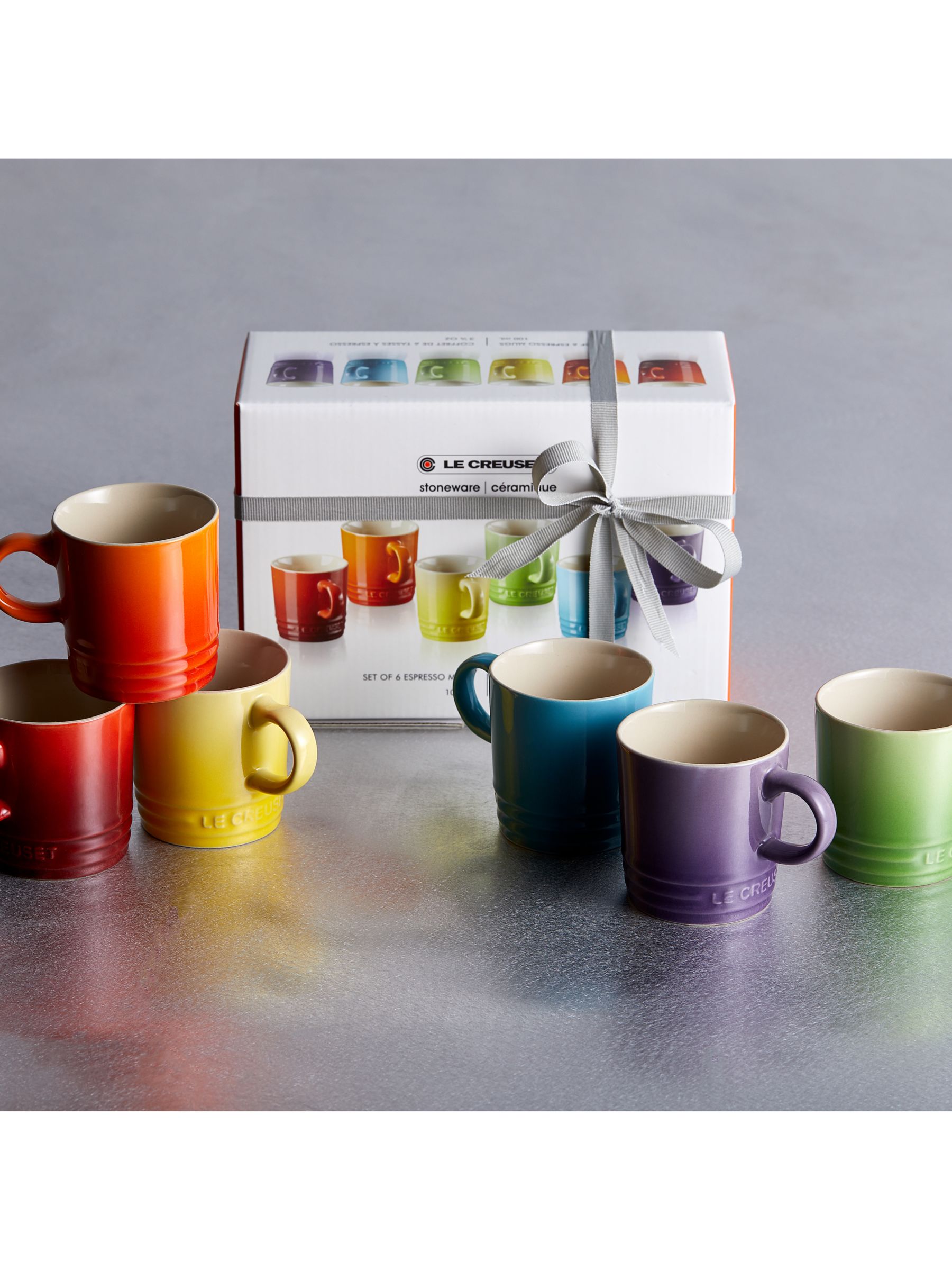 Le Creuset Rainbow Espresso Mug 100ml Set of 6 - Chef's Complements