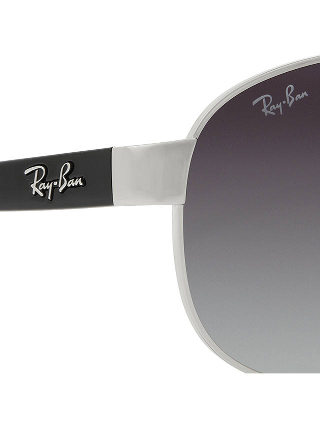 Ray-Ban RB3386 Oval Aviator Sunglasses, Silver/Grey