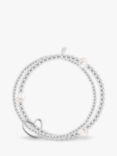 Joma Jewellery Lila White Pearl Polished Bead Bracelet, Silver
