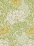 Morris & Co. Chrysanthemum Wallpaper, Pale Olive, 212545