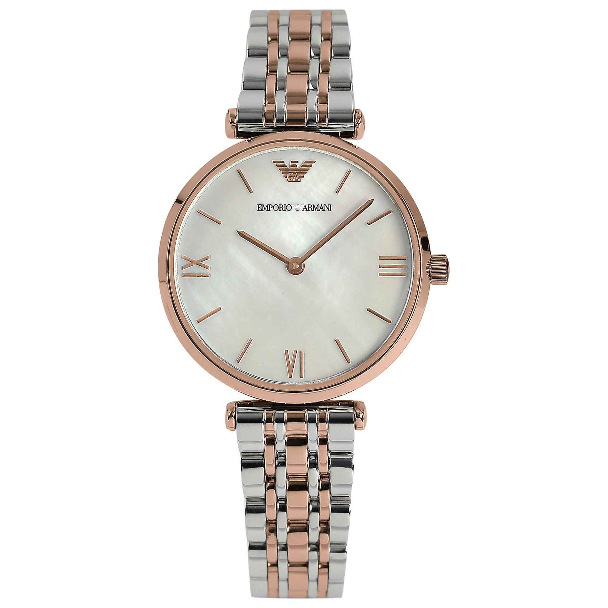 armani rose gold and silver watch