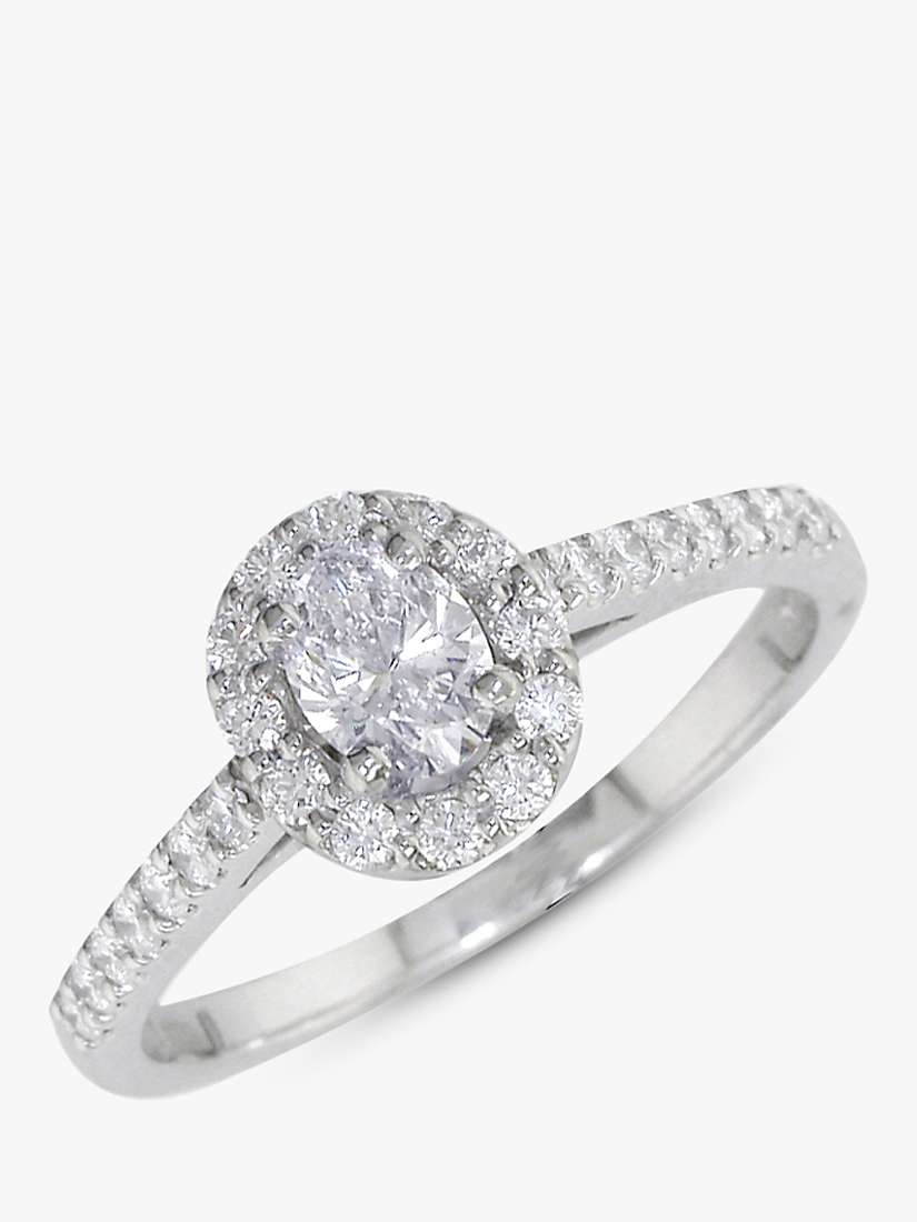 Buy E.W Adams Platinum Oval Cut Diamond Cluster Engagement Ring, Platinum Online at johnlewis.com