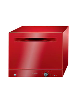 Bosch SKS51E01EU Compact Freestanding Dishwasher, Red