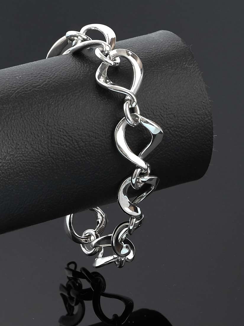 Buy Nina B Sterling Silver Twisted Open Link Bracelet Online at johnlewis.com