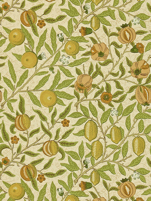 Morris & Co. Fruit Wallpaper, Lime / Green / Tan, DMCW210427