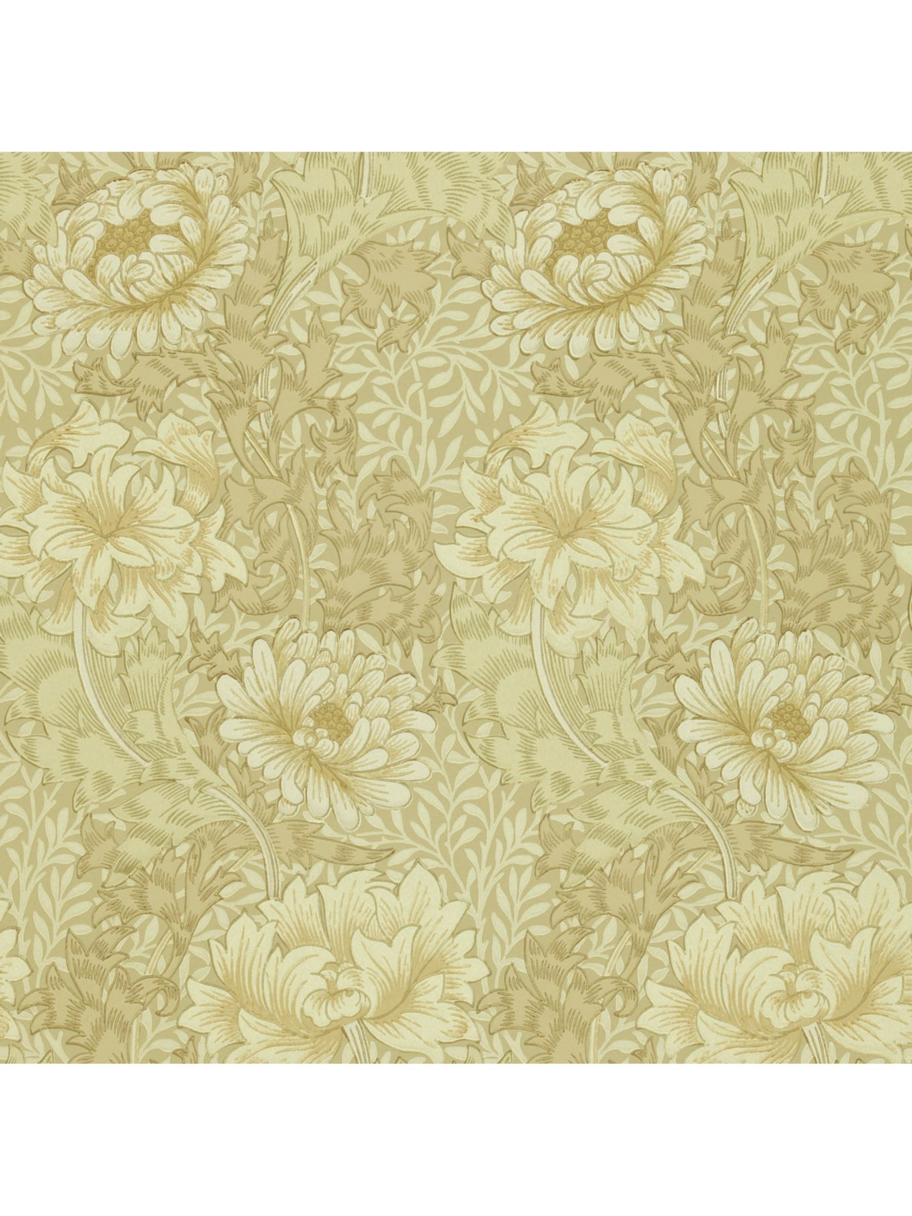 Morris & Co.Chrysanthemum Wallpaper, Ivory / Canvas, DMCW210419