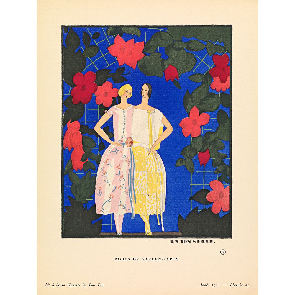 The Courtauld Gallery, Gazette Du Bon Ton - No6 1921 Robes de Garden-Party Print, 50 x 40cm