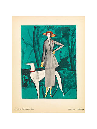The Courtauld Gallery, Gazette Du Bon Ton - No4 1921 La Dame au Lévrier Print, 50 x 40cm