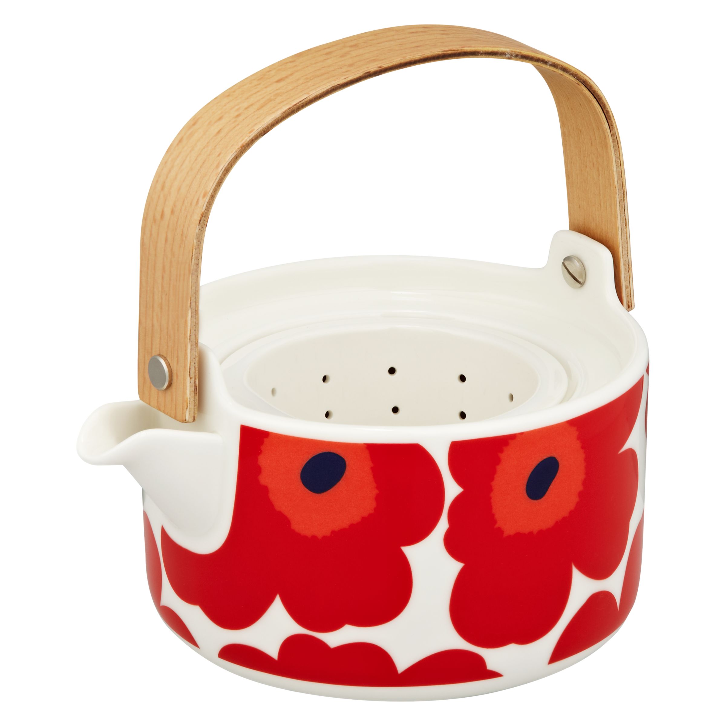 Marimekko Unikko Ceramic Teapot, Red