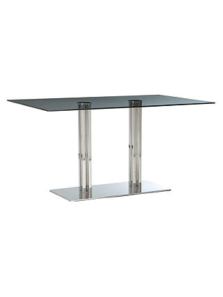 John Lewis & Partners Tropez Rectangular 6 Seater Glass Top Dining Table