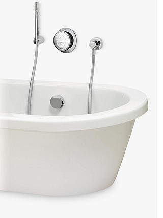 Aqualisa Rise XT Digital Gravity Pumped Bath with Overflow Filler and Hand Shower
