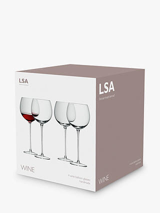 LSA International Wine Collection Wine/Gin Balloon Glasses, Set of 4, 570ml, Clear