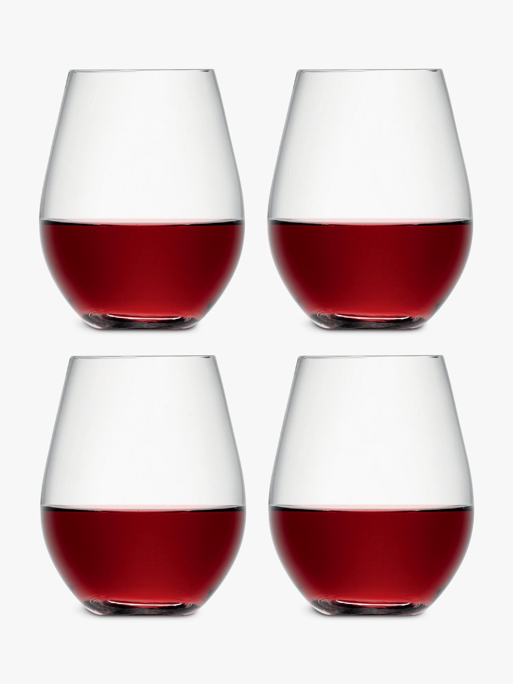 LSA International Wine Collection Stemless Red Wine Glasses, 530ml, Set of 4 at John Lewis 