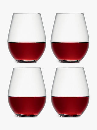 LSA International Wine Collection Stemless Red Wine Glasses, 530ml, Set of 4