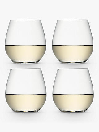 LSA International Wine Collection Stemless White Wine Glasses, 370ml, Set of 4