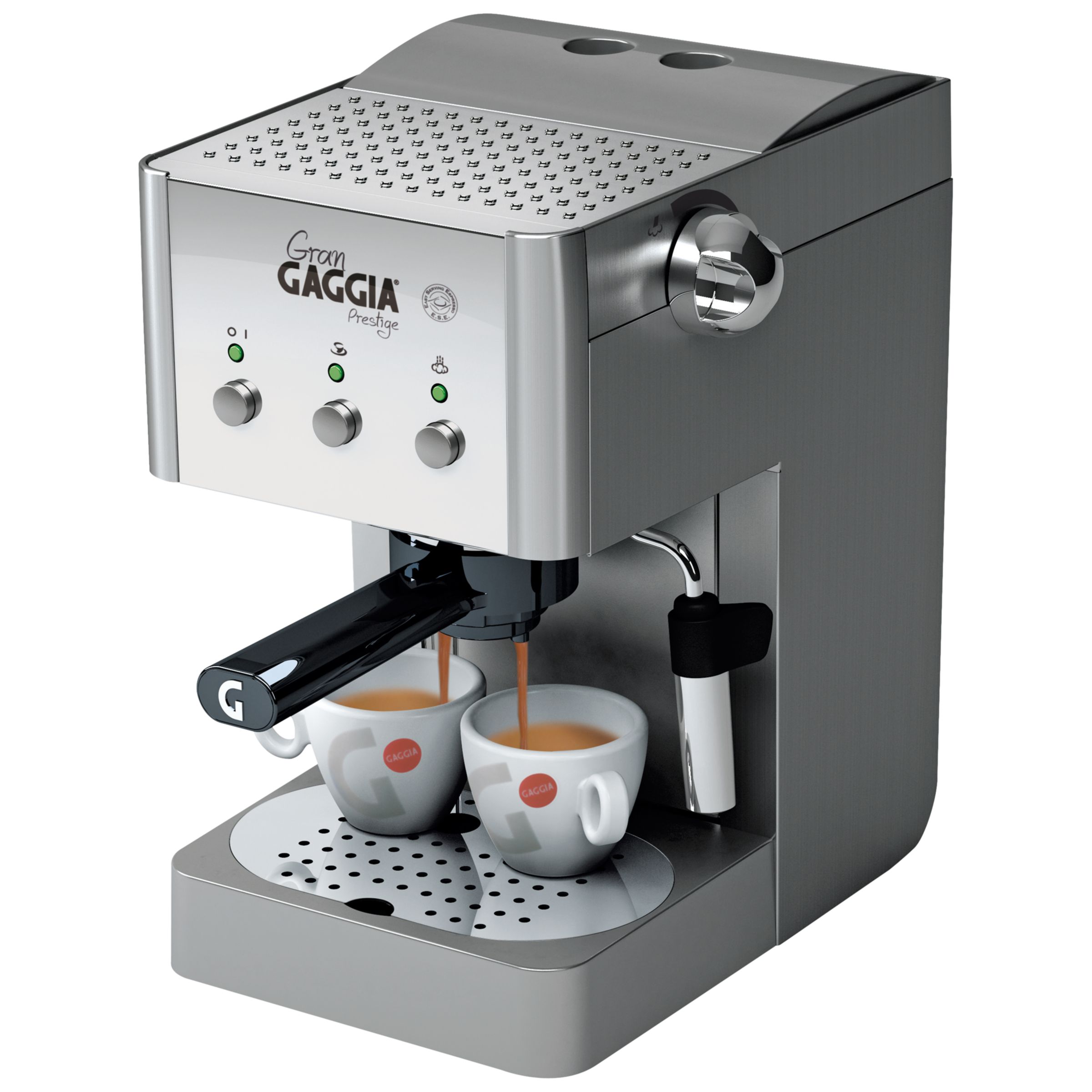 Gaggia Gran Gaggia Prestige RI8327/01 Manual Espresso Coffee Machine,  Stainless Steel, Stainless Steel