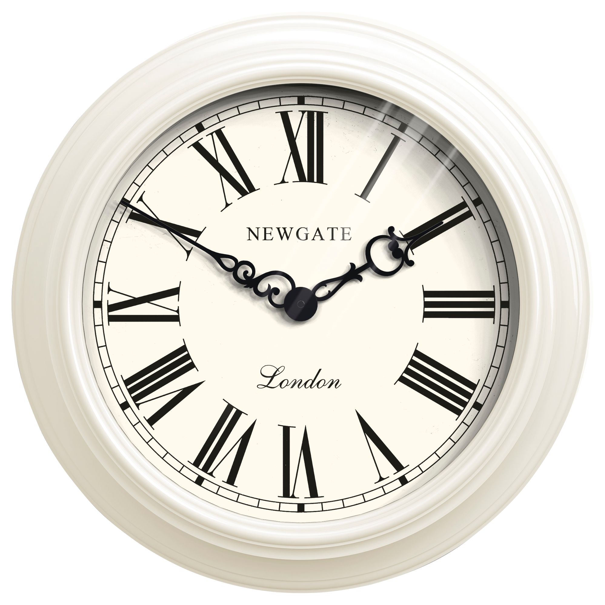 Newgate Gallery Wall Clock, Dia.50cm, Cream at John Lewis
