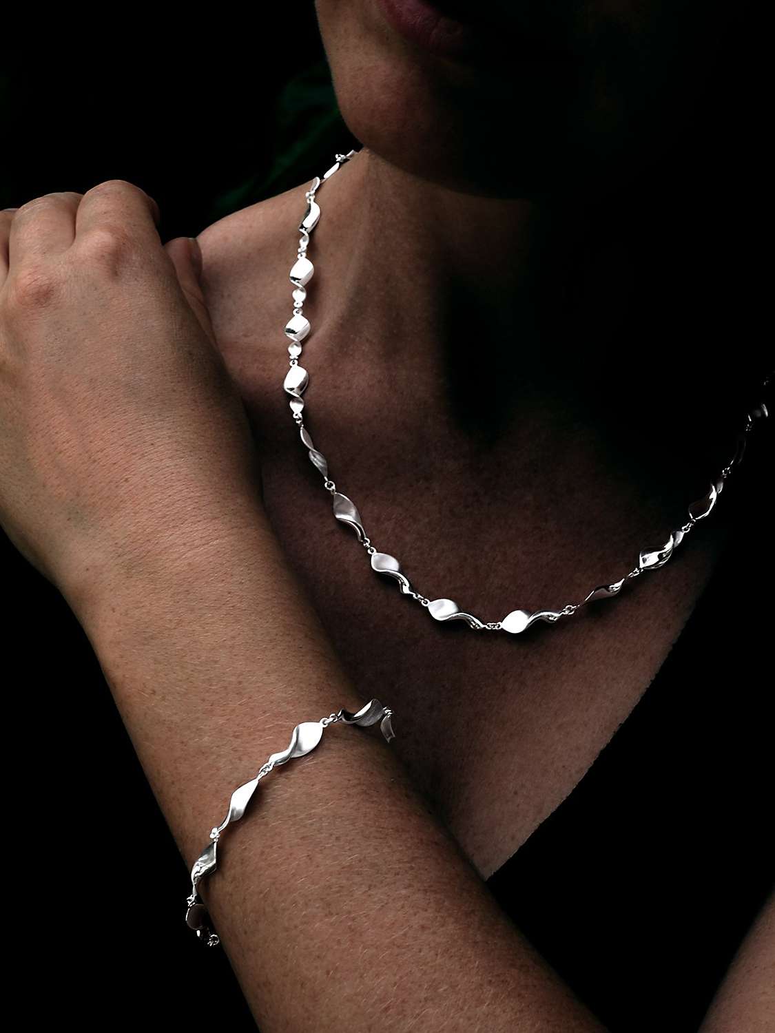 Buy Nina B Sterling Silver Swirls Necklace Online at johnlewis.com