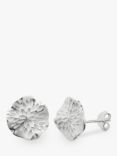 Nina B Sterling Silver Wavy Disc Stud Earrings