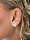 Nina B Sterling Silver Wavy Disc Stud Earrings