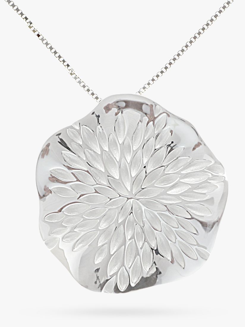 Buy Nina B Sterling Silver Wavy Disc Pendant, Silver Online at johnlewis.com