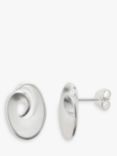 Nina B Sterling Silver Satin Finish Swirl Stud Earrings