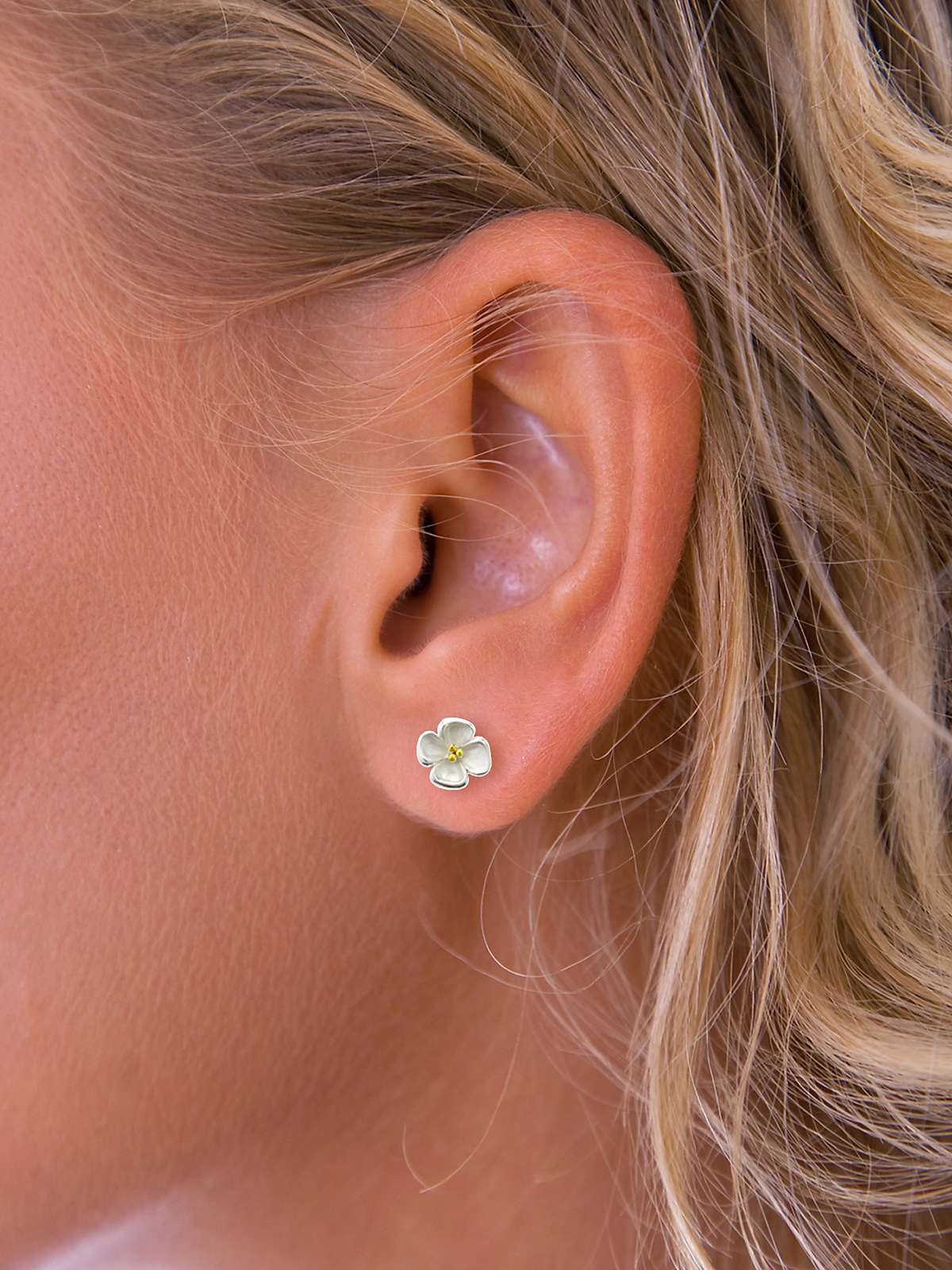 Buy Nina B Sterling Silver Gold Plated Center Flower Stud Earrings Online at johnlewis.com