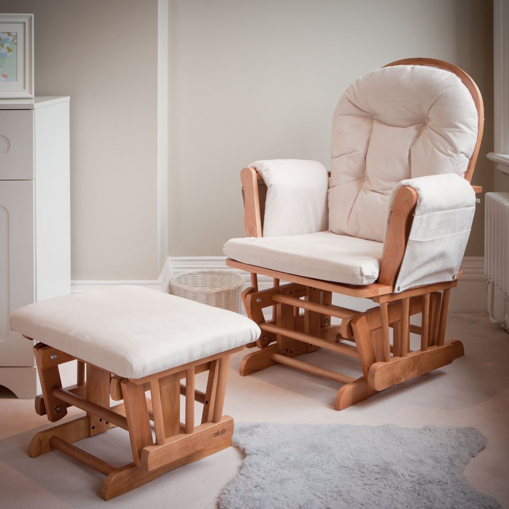 Kub Haywood Glider Nursing Chair and Footstool, Natural at John Lewis