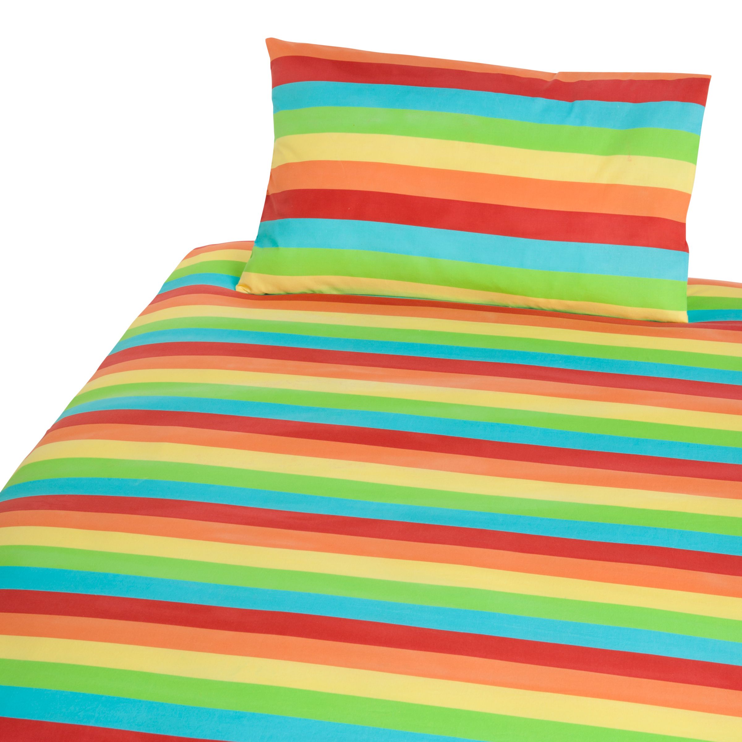 John Lewis Rainbow Stripe Cotbed Duvet Cover And Pillow Case Set