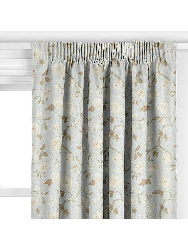 John Lewis & Partners Linen Rose Made to Measure Curtains, Duck Egg