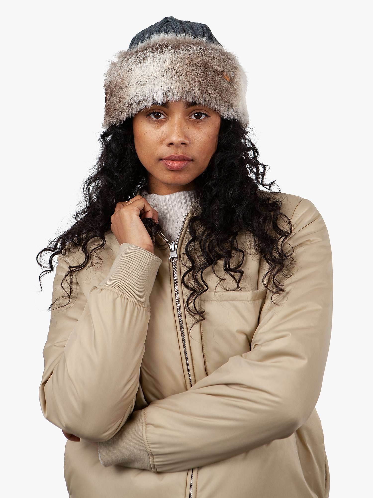 Buy Barts Faux Fur Cable Bandhat, One Size Online at johnlewis.com
