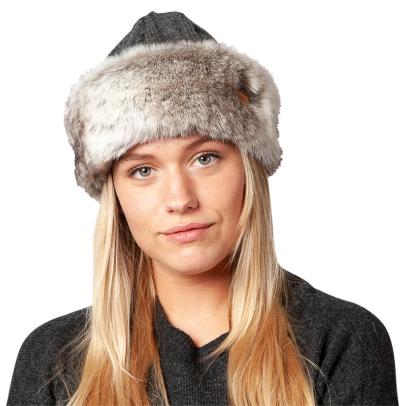 Barts Faux Fur Cable Bandhat, One Size, Grey