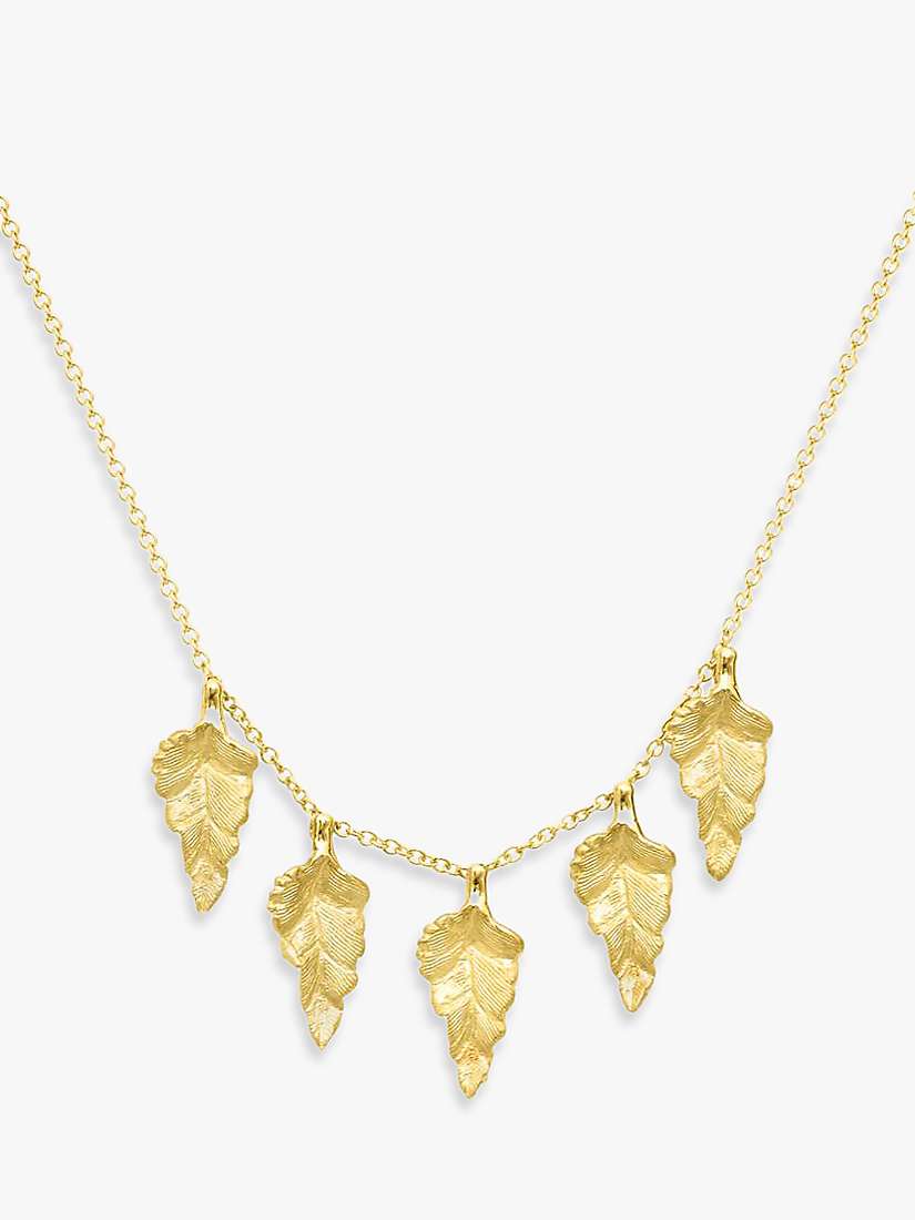 Buy London Road 9ct Gold Kew Leaf Necklace, Gold Online at johnlewis.com