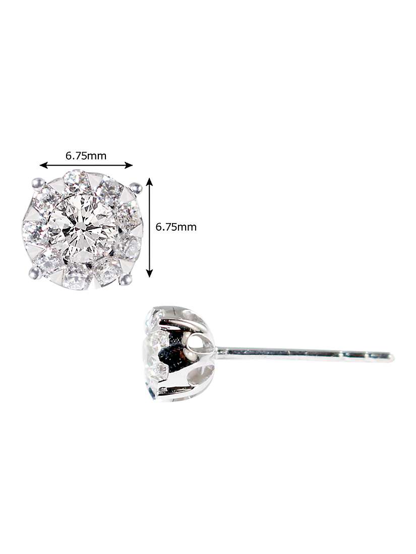 Buy E.W Adams 18ct White Gold Solitaire Diamond Large Stud Earrings, 0.75ct Online at johnlewis.com