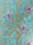 Matthew Williamson Sunbird Wallpaper, Metallic Bronze / Purple / Turquoise