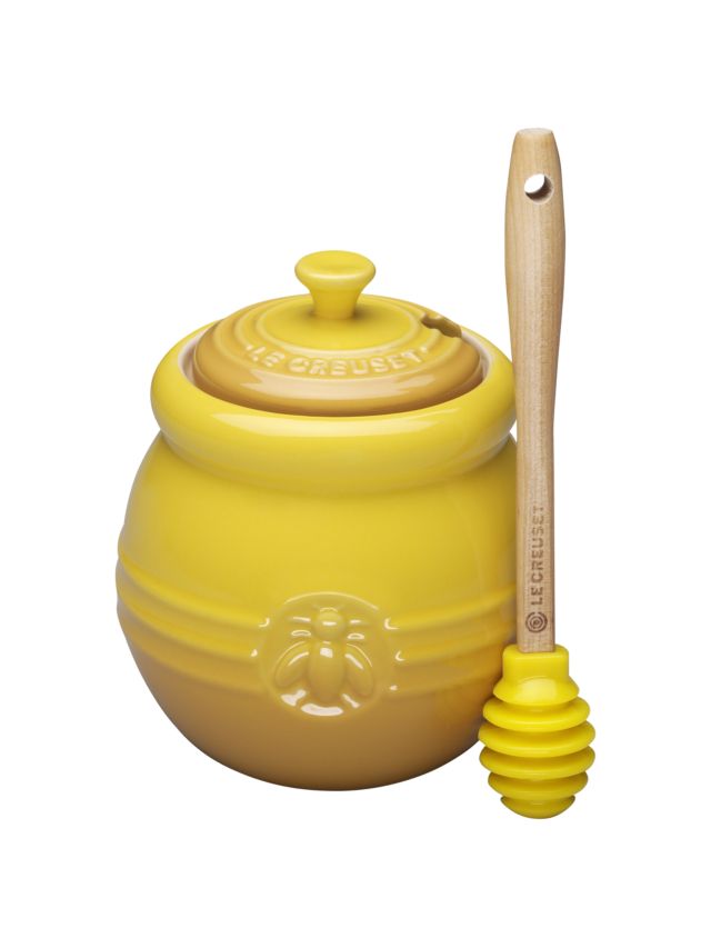Le Creuset Stoneware Honey Pot And Dipper Dijon 