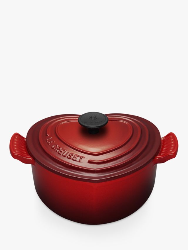 Bright Red Nonstick Cast Iron Pan for Heart Shaped Cookies - John Wright
