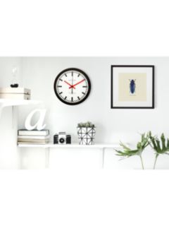 Lascelles Swiss Station Wall Clock, Dia.30cm, White